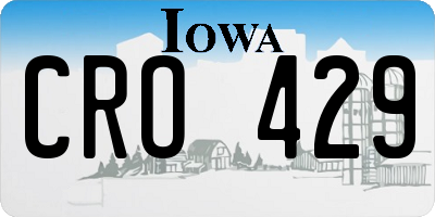 IA license plate CRO429