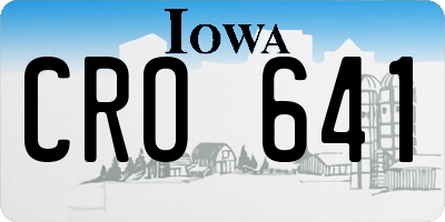 IA license plate CRO641