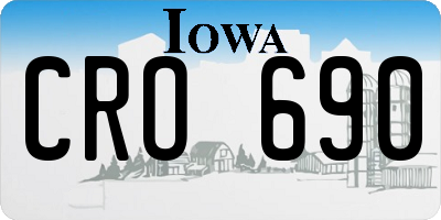 IA license plate CRO690