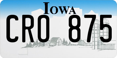 IA license plate CRO875