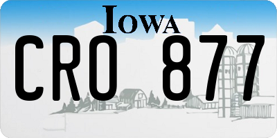 IA license plate CRO877