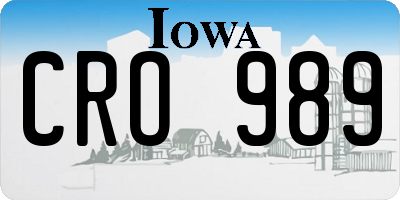 IA license plate CRO989