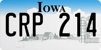 IA license plate CRP214