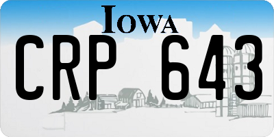 IA license plate CRP643