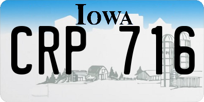 IA license plate CRP716
