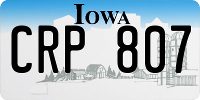 IA license plate CRP807
