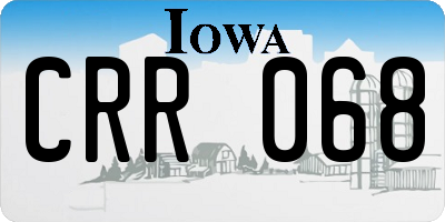 IA license plate CRR068