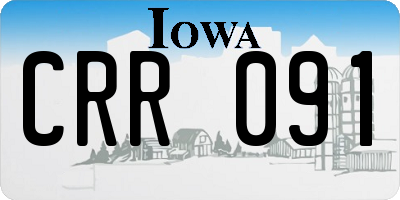 IA license plate CRR091