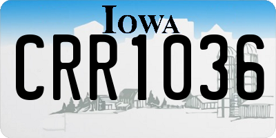 IA license plate CRR1036