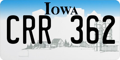 IA license plate CRR362
