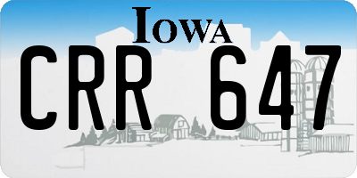 IA license plate CRR647