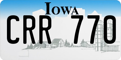IA license plate CRR770
