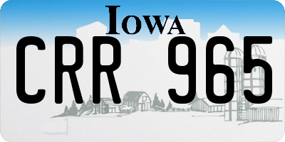 IA license plate CRR965