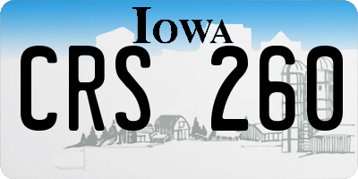 IA license plate CRS260