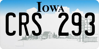 IA license plate CRS293