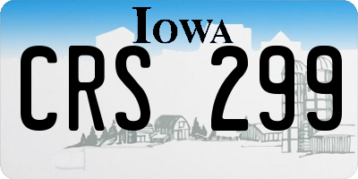 IA license plate CRS299