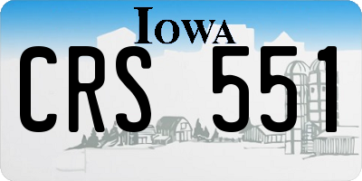 IA license plate CRS551