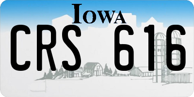 IA license plate CRS616