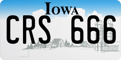IA license plate CRS666