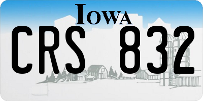 IA license plate CRS832
