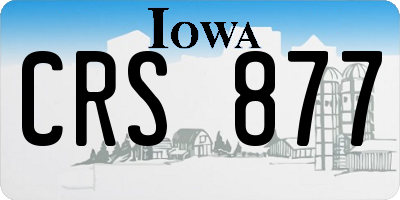IA license plate CRS877