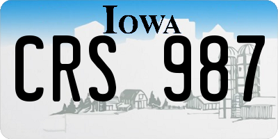 IA license plate CRS987