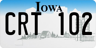 IA license plate CRT102