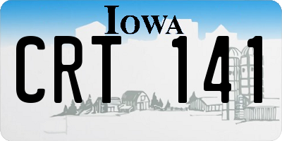 IA license plate CRT141