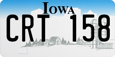 IA license plate CRT158