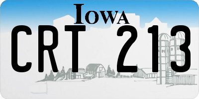 IA license plate CRT213