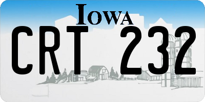 IA license plate CRT232