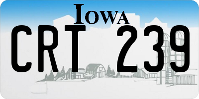 IA license plate CRT239