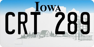 IA license plate CRT289