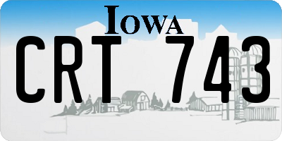 IA license plate CRT743