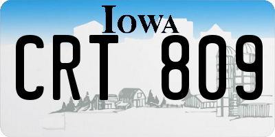 IA license plate CRT809
