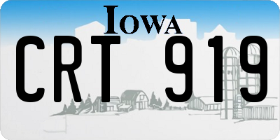 IA license plate CRT919