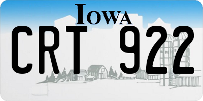 IA license plate CRT922