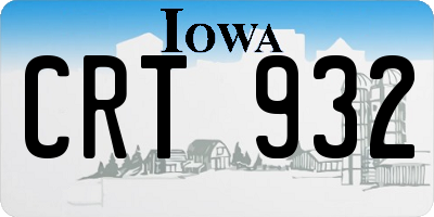 IA license plate CRT932
