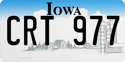 IA license plate CRT977