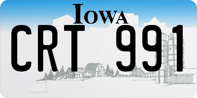 IA license plate CRT991