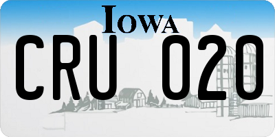 IA license plate CRU020