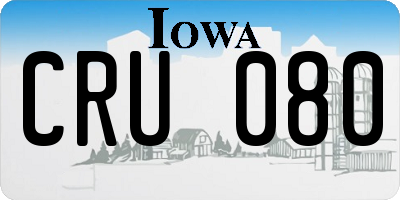 IA license plate CRU080