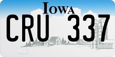 IA license plate CRU337