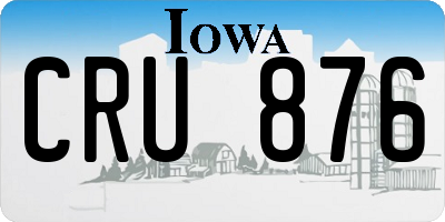 IA license plate CRU876