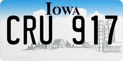 IA license plate CRU917