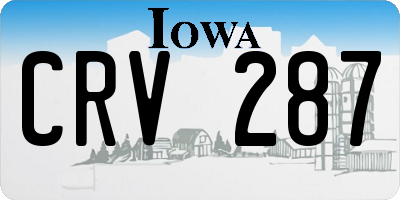 IA license plate CRV287