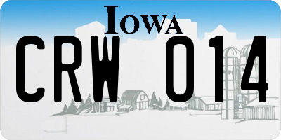 IA license plate CRW014