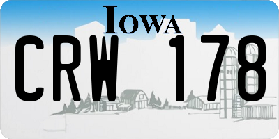 IA license plate CRW178