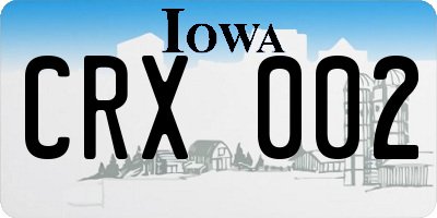 IA license plate CRX002