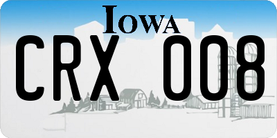 IA license plate CRX008